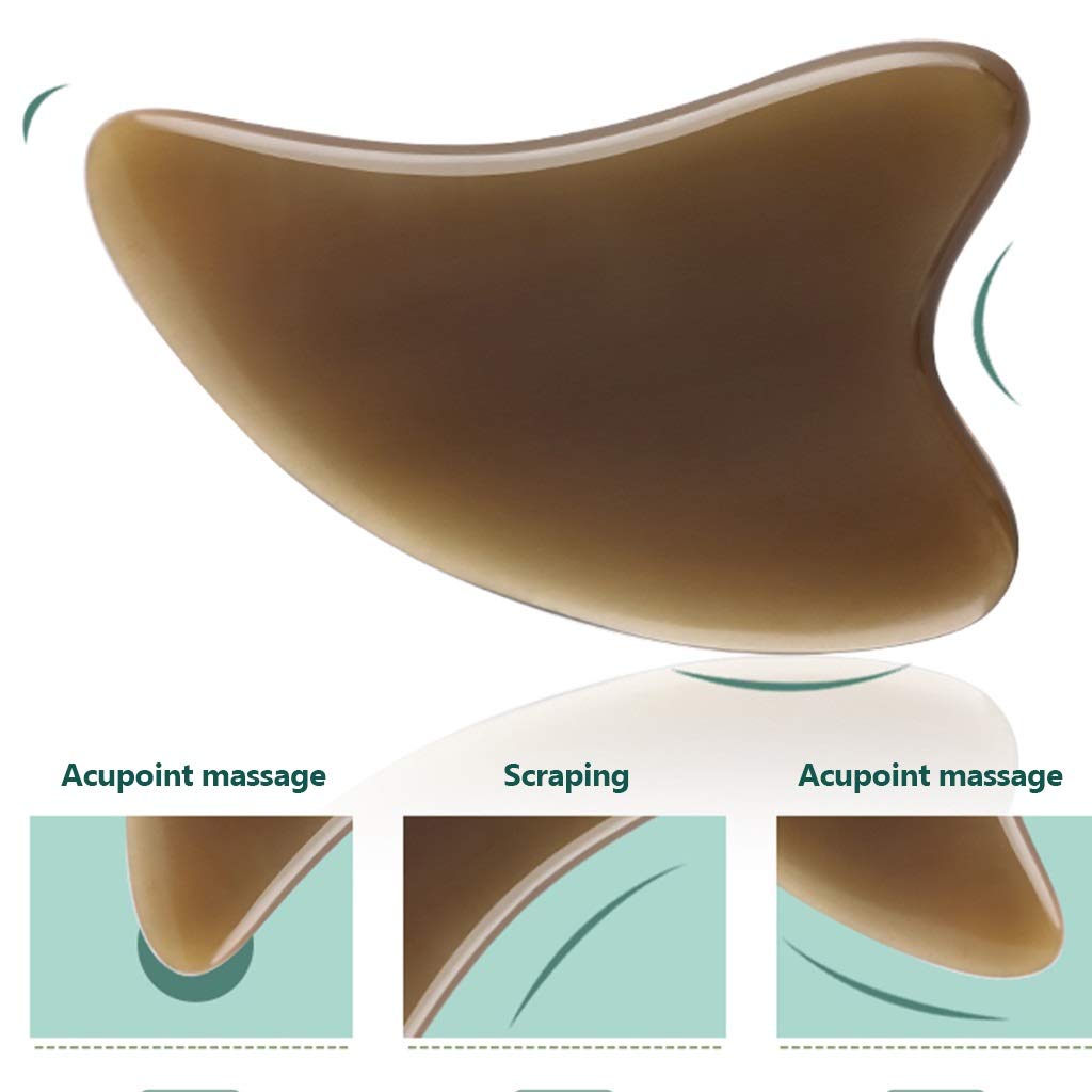 YXCKG Gua Sha Massage Tools, Set di Bellezza per Donne per la Pelle del Viso, Strumenti di Terapia Fisica di sanità, Set Gua Sha Corno di Bue Naturale per Corpo, Pettine per Massaggio alla Testa
