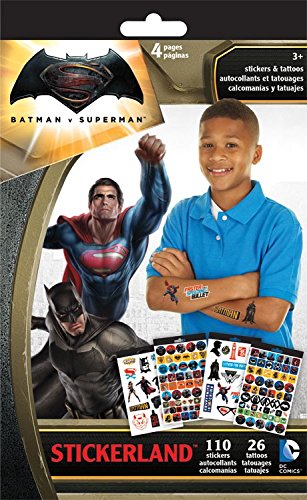 Batman Vs Superman Sticker + Tattoo Stickerland Pad 4 Pages Toys New tt3300