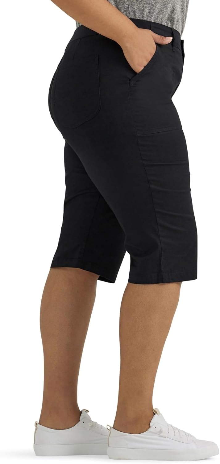 Lee Womens Plus Size Ultra Lux Comfort with Flex-to-go Utility Skimmer Capri Pant - Image 2