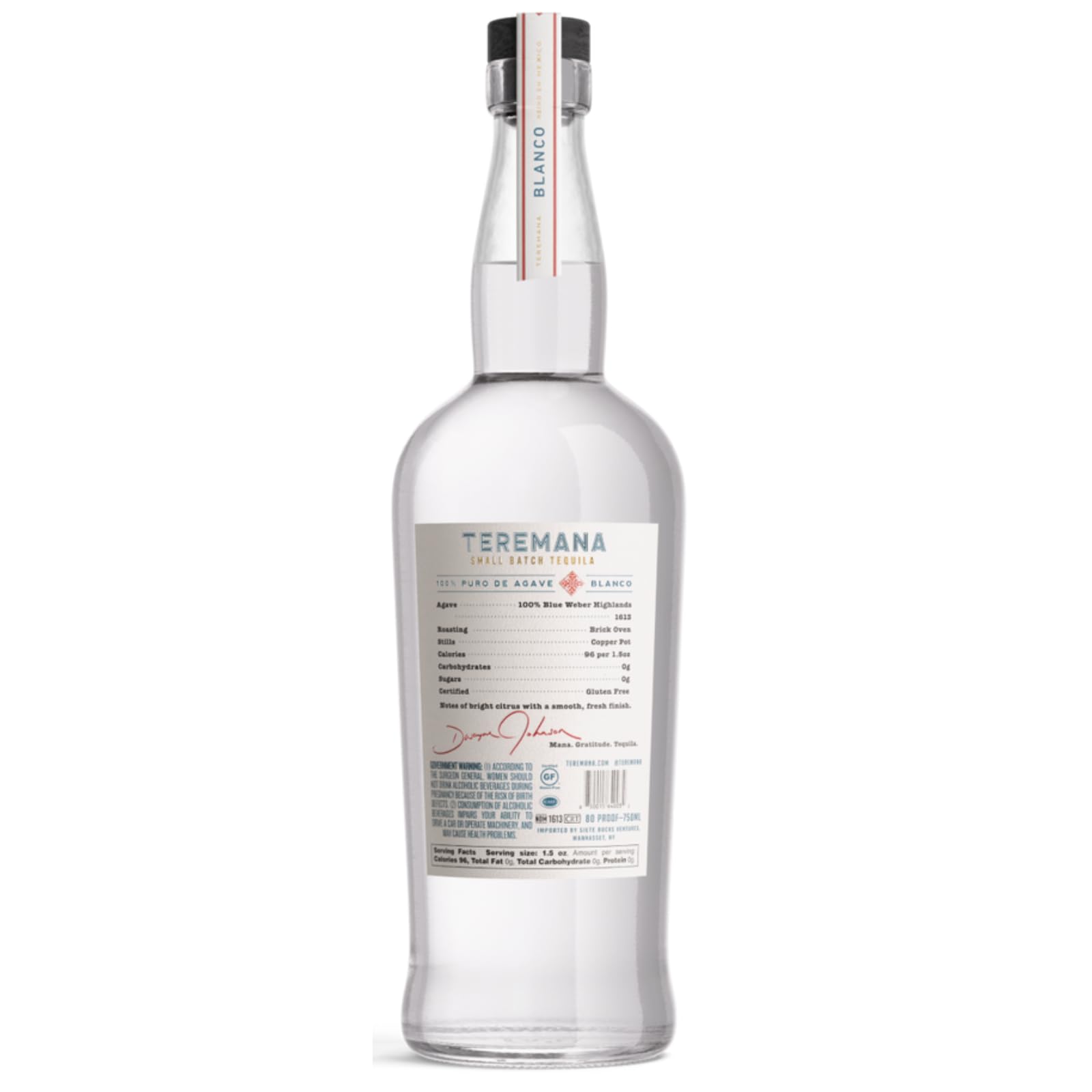Teremana Blanco Tequila 0,7l 40% Vol. Small Batch Blaue Weber Agave