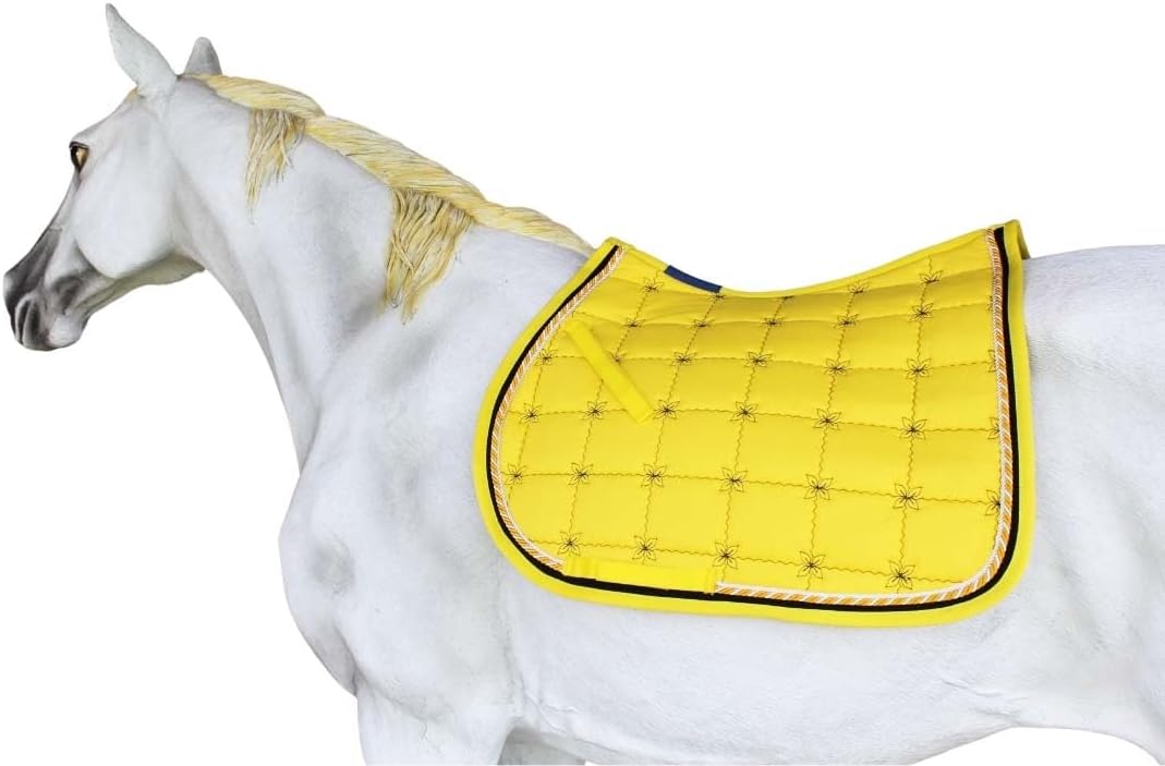 CHALLENGER Horse English Saddle Pad All Purpose Cotton Quilted Trail Saddle Yellow 72134