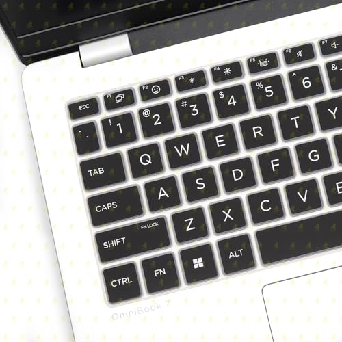 Image of RAYA Silicone Keyboard Cover for HP OmniBook 5 Flip 14inch [ fp0789TU / fp0790TU / fp0690TU / fp0141TU ] & HP OmniBook 7 14inch [ fr0116TU / fr0789TU ] Laptop (Black)