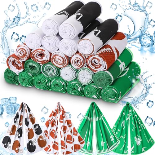 FuWeave 24 Pack Football Cooling Towel 40 x 12 Inch Breathable Sport Cooling Towel Microfiber Fast...