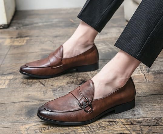Men's Formal Leather Loafers, Business Leather Shoes, Slip-in, Non-Slip and Abrasion Resistant, Casual, Party, Wedding3