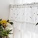 YUANP Krótkie zasłony, półzasłony do kawiarni, haftowane zasłony kuchenne, używane w restauracjach, kawiarniach, kominkach, zasłonach z tkaniny, białe-150 cm × 60 cm szerokości × wysokość