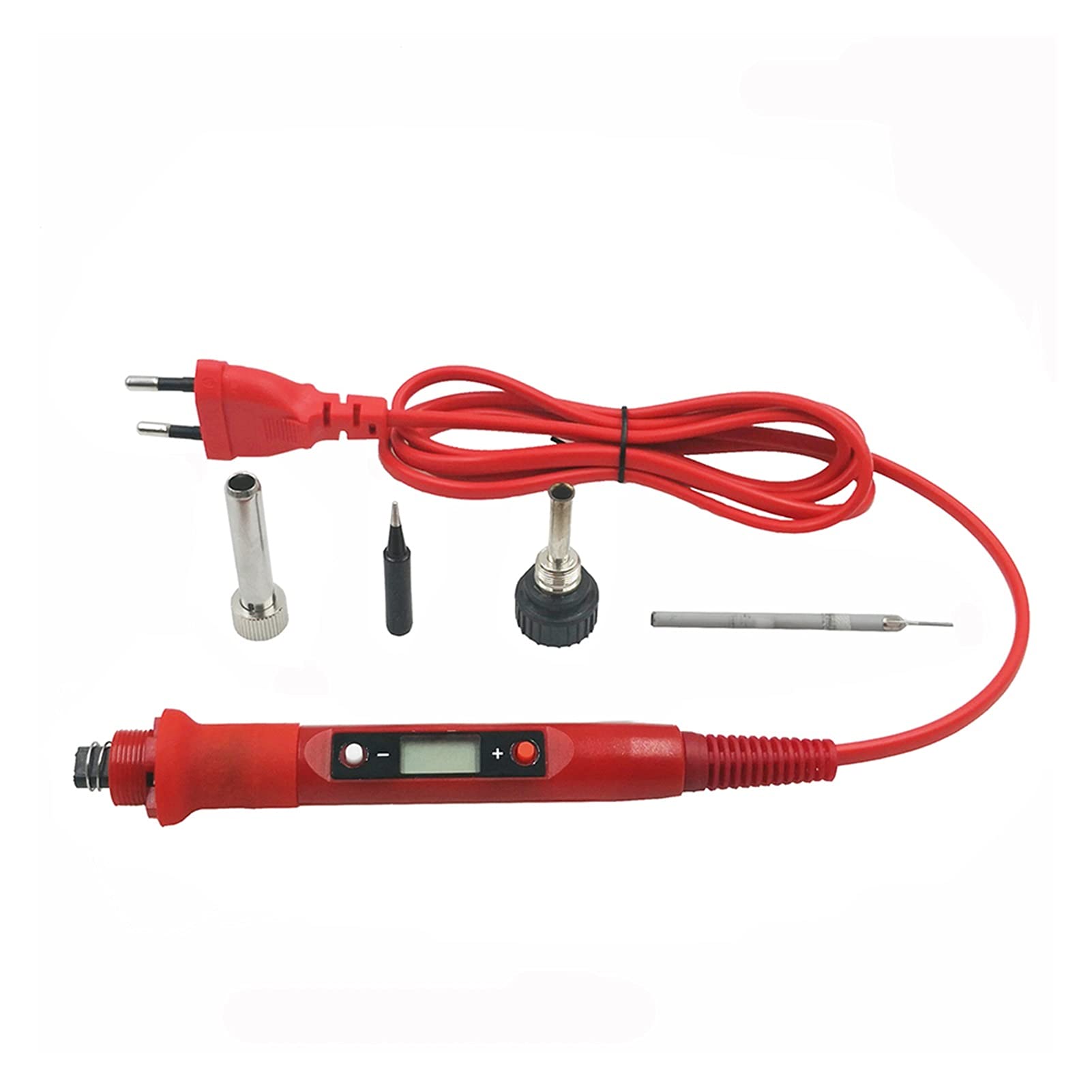 Spawarka 80 W Digital. LCD Display Lutownica Regulowany Regulowany Stacja Głuk Lutowniczy Narzędzie do spawania 180-480C (Color : Red set 3, Size : 80W)