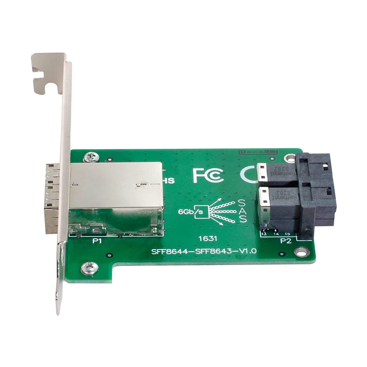 CY - Adattatore femmina a doppia porta Mini SAS HD SFF-8644 a SAS HD SFF-8643 PCBA con staffa a basso profilo standard