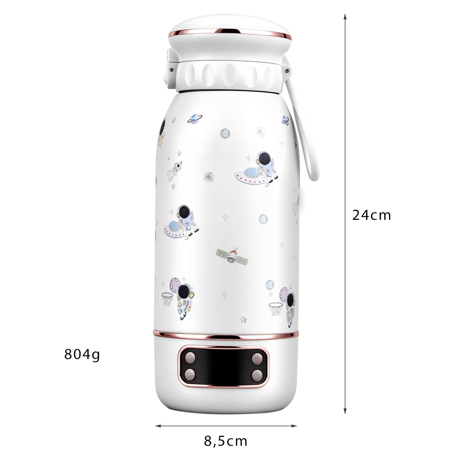 Tragbarer Flaschenwärmer Baby Unterwegs, Baby Erstausstattung Neugeborene | 500ml, 2 Min Aufheizzeit, 18000 mAh, 2H Ricarica rapida, Lang anhaltende Wärmespeicherung 24h, Reise Wasserkocher