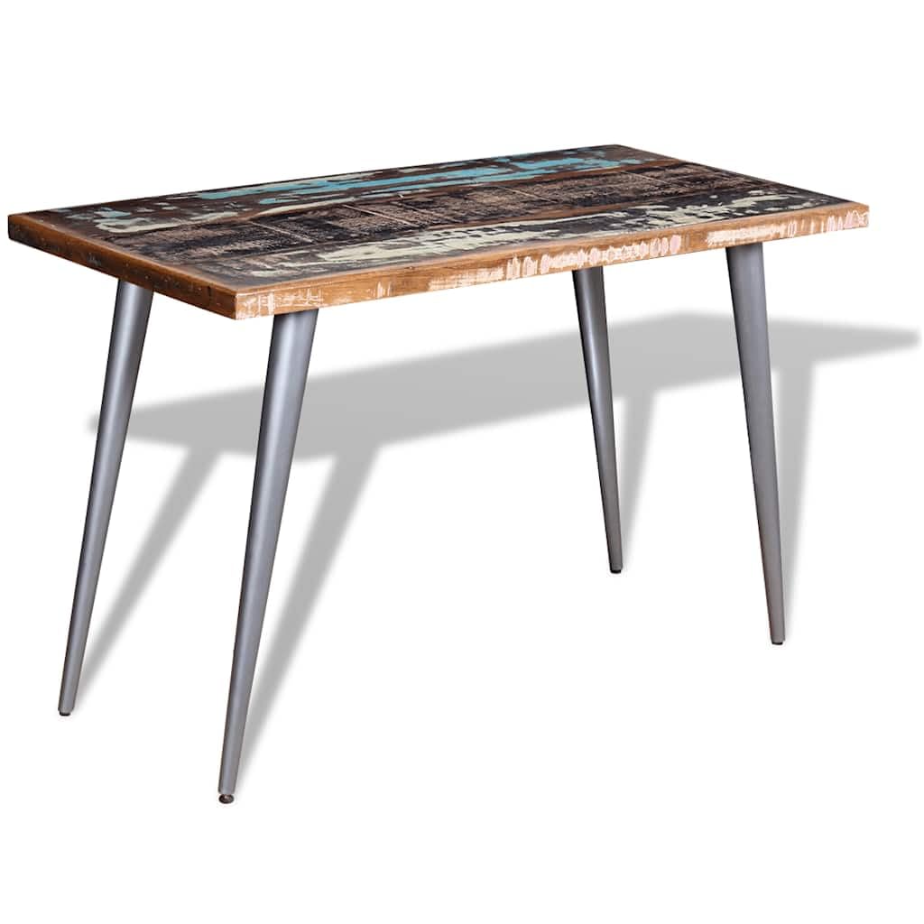 Tavolo da pranzo in legno anticato massiccio vintage, 120 x 60 x