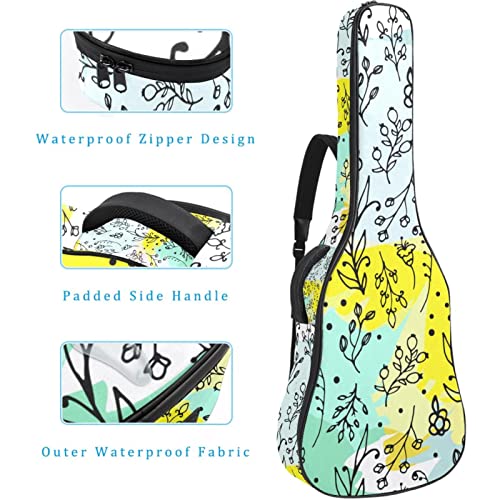Housse étanche pour guitare acoustique avec double bandoulière et poche Motif floral Fond noir, Multicolore 03., 42.9×16… - Les Beatles, Paul McCartney, John Lennon, RIngo Starr, George Harrison Housse étanche pour guitare acoustique avec double bandoulière et poche Motif floral Fond noir, Multicolore 03., 42.9x16… – Image 5