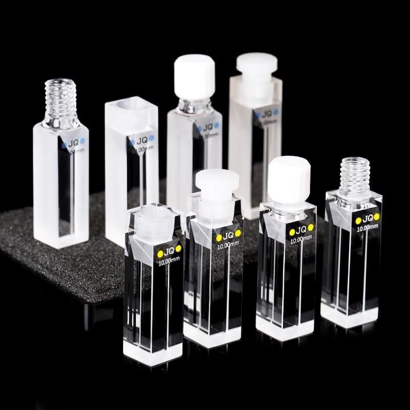 1pcs Quartz Cell with Stopper - 350µL Volume, 10mm Path Length, 200nm-2500nm Wavelength Range((01) Stopper)