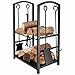 Produktbild Homezone® Indoor/Outdoor Brennholzregal für Kamin, Schwerlast-Holzstapelhalterung für Terrassendielen, Metallständer, Holzstapelregale für den Außenbereich mit Werkzeughalterung