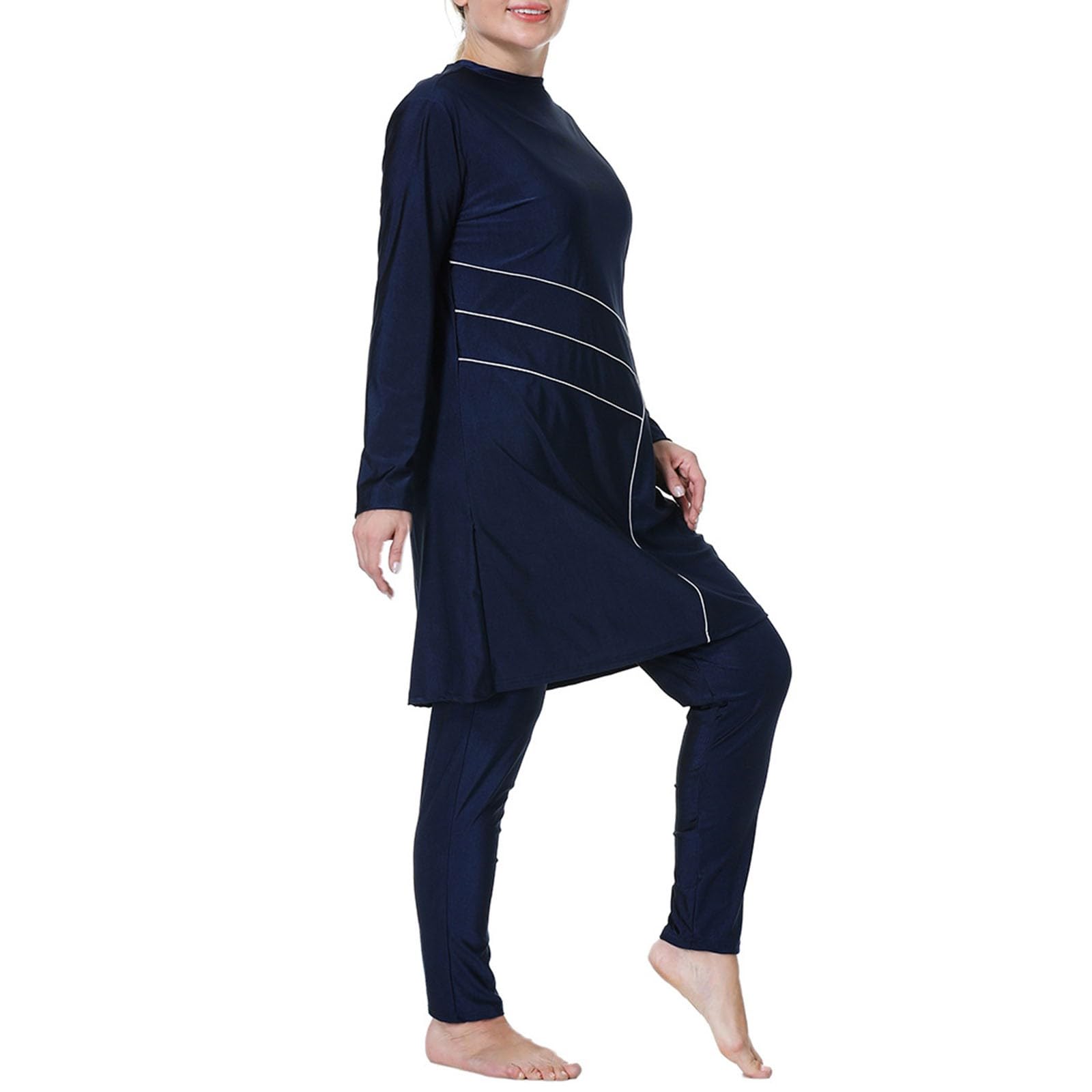 Maillot de bain musulman pour femme - Grande taille - Couverture complète - Burkini islamique - Manches longues - Maillot de bain conservateur avec hijab - Costume de natation arabe traditionnel
