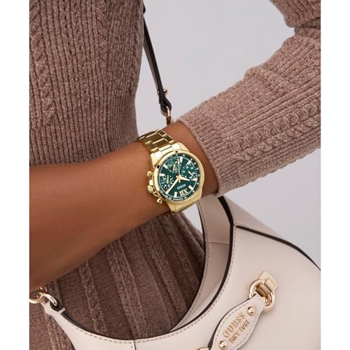 Image of GUESS Green Round Dial Analog Women's Watch - GW0933L6
