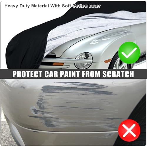 Image of Classic Car Cover Waterproof Compatible with 2003-2006 Chevy SSR, 210T Polyester with Inner Cotton Liner All Weather Car Covers with Zipper&Lock for Car Dust Snow Rain Hail Protection