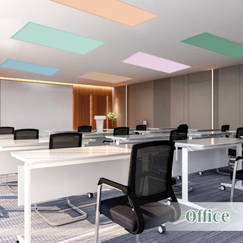 Image of VIHOSE 6 Pcs Fluorescent Light Covers for Ceiling Lights Classroom Magnetic Light Covers Classroom Filters Office School Drop Ceiling, 4 x 2 ft(Morandi)