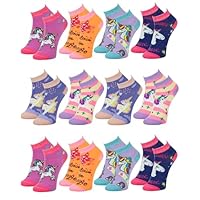Gelante 12 Pairs Girl Children Toddler Kids Cotton Ankle Socks 600-44-M