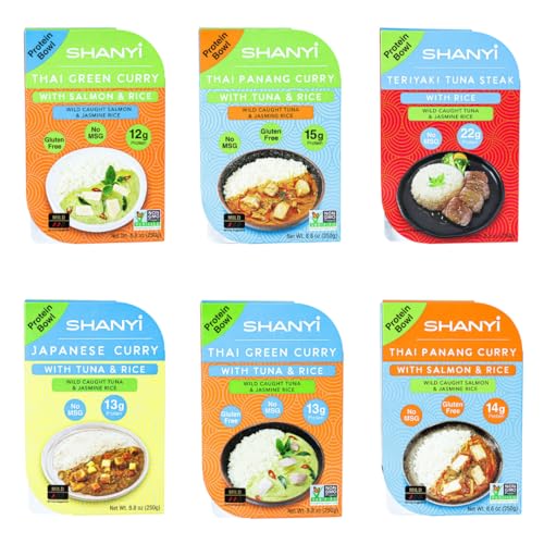 Shanyi Protein Bowl with Wild Caught Fish and Jasmine Rice, Premium Premade...