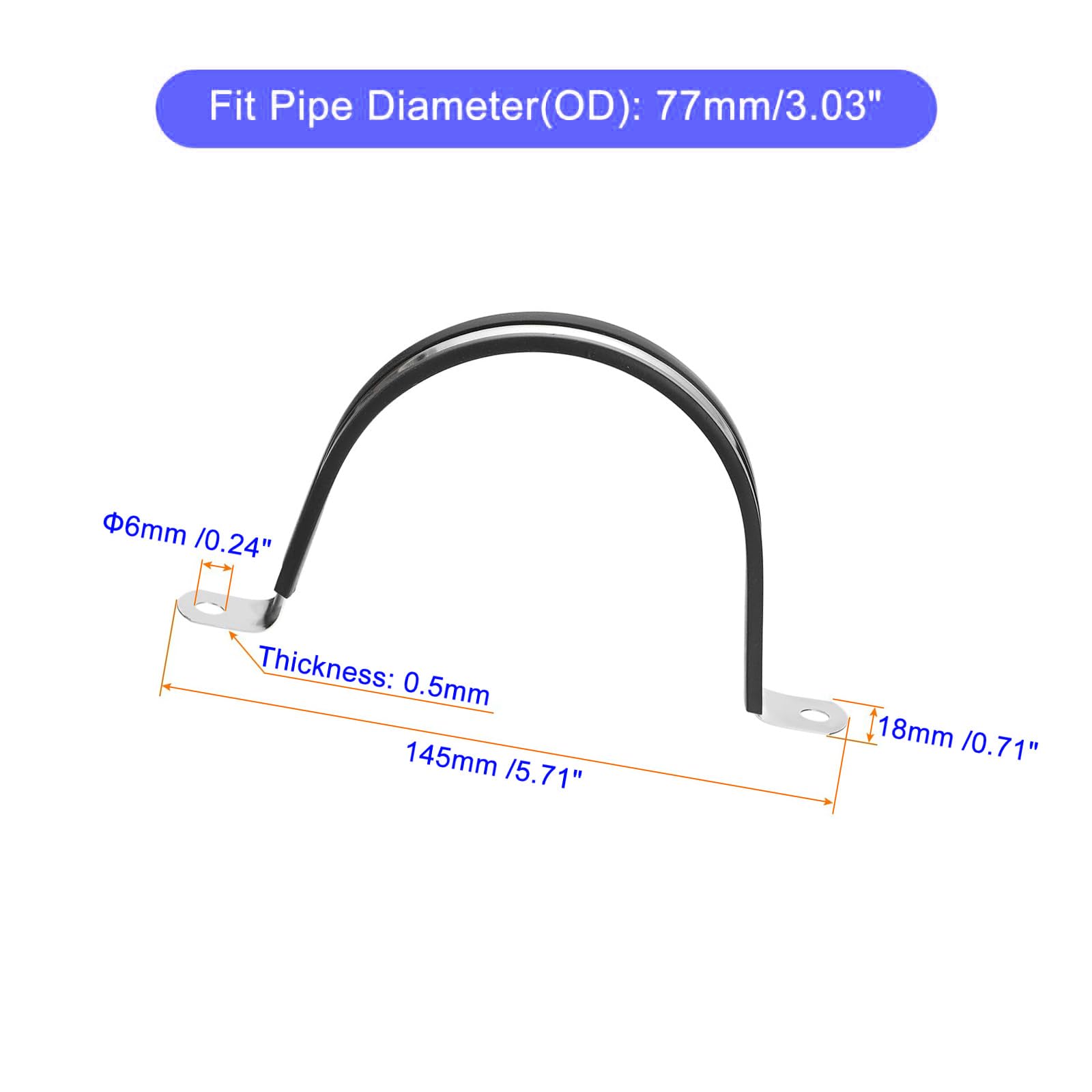 Unifizz 6Pcs 77mm(3") Cable Clamp - Image 2