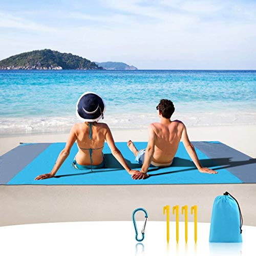 MILIER Manta de Picnic Estera Impermeable para Playa Estera de Picnic para la Prueba de la Arena con Ancla para Viajes Acampada Senderismo, 210cmx200cm
