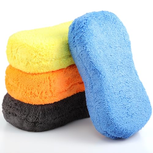 Image of Tanlade 4 Pcs Large Car Wash Sponge, Foam Sponge for Clean, Multicolor