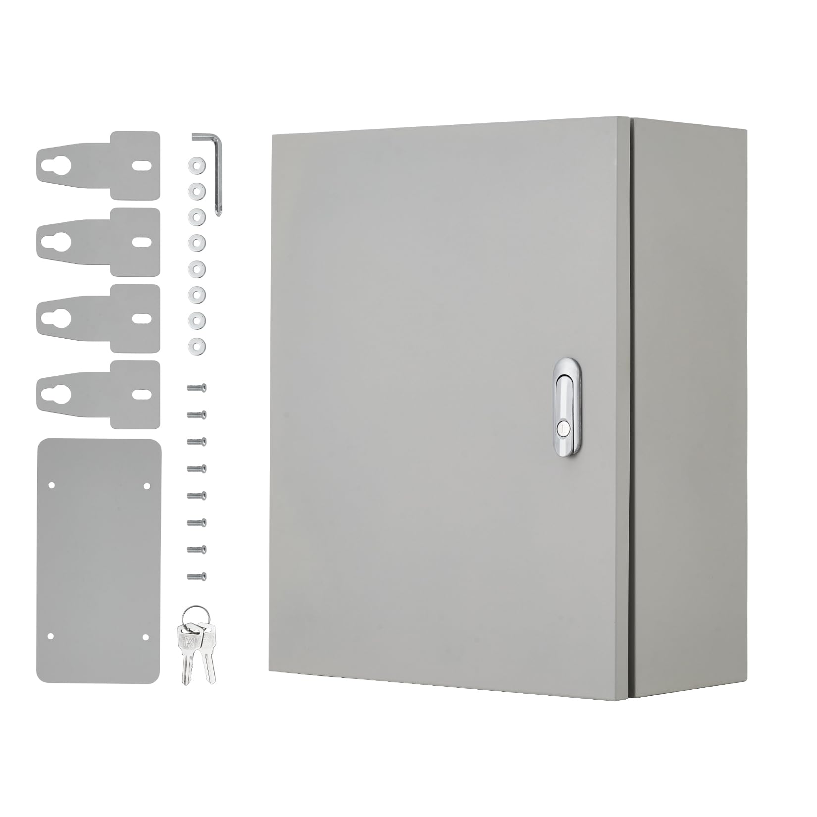Garvee Coffret peinture murale étanche NEMA 4X/IP66/IP67 – Boîte électrique extensionérieure 24"x16"x12" en acier inoxydable, anti-poussière, verrouillable avec plaque de montage et 2 clés, panneau
