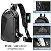 Fenruien Sling Bag for Men&Women with USB Charging Port, Premium Shell Anti-Theft Cross body Backpack Waterproof Shoulder Pack 11 inch Single Strap for Business Travel Hiking Daily, L, Traveling #2