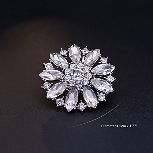 Ruihfas 2Pcs Elegant Crystal Shoe Clips Decorative Rhinestone Flower Clutch Dress Hat Shoes Decoration for Wedding Party 7