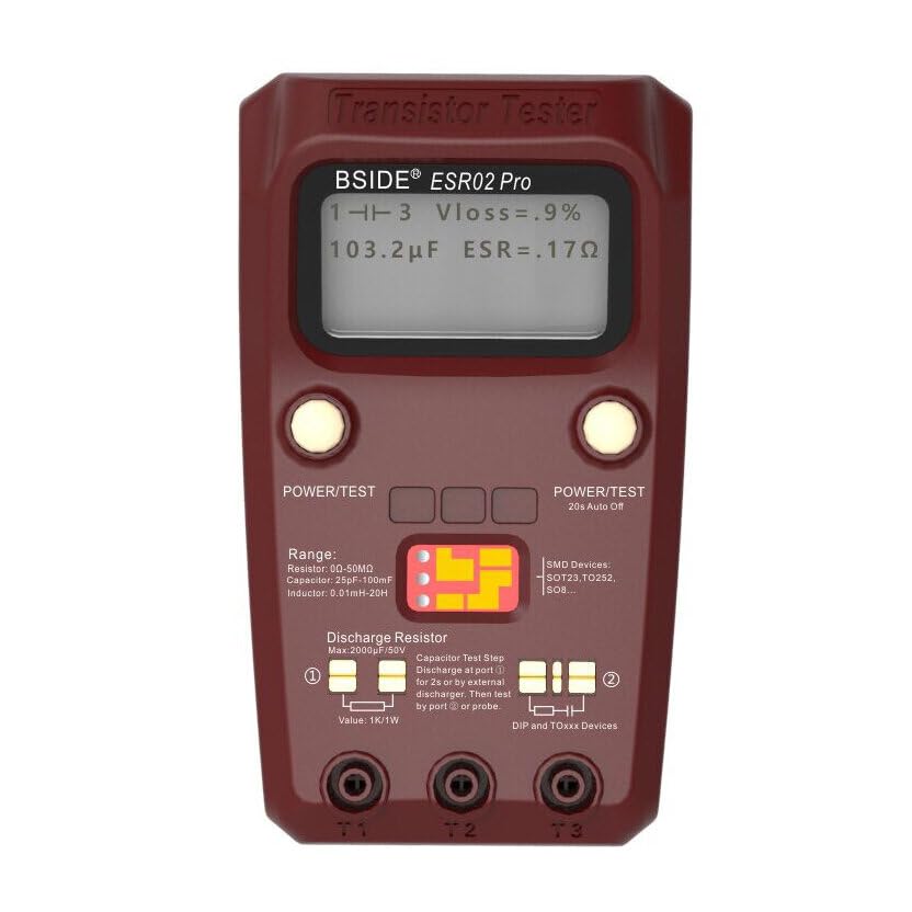ESR02PRO Digital Transistor SMD Components Tester Diode Triode Capacitance Inductance Meter