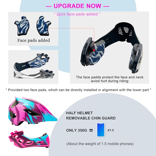 Natuway JC-012 Toddler And Kids Full Face Helmet, Girl And Boy Full Face Helmet Bmx Multi-Sport Detachable Downhill Mountain Helmet thumb #5