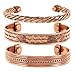 Bracelet magnétique Touchstone Copper style tibétain. Forgé à la main avec du cuivre pur solide et de haut calibre. Ensemble de 3 modèles différents avec 3 abat-jour en métal