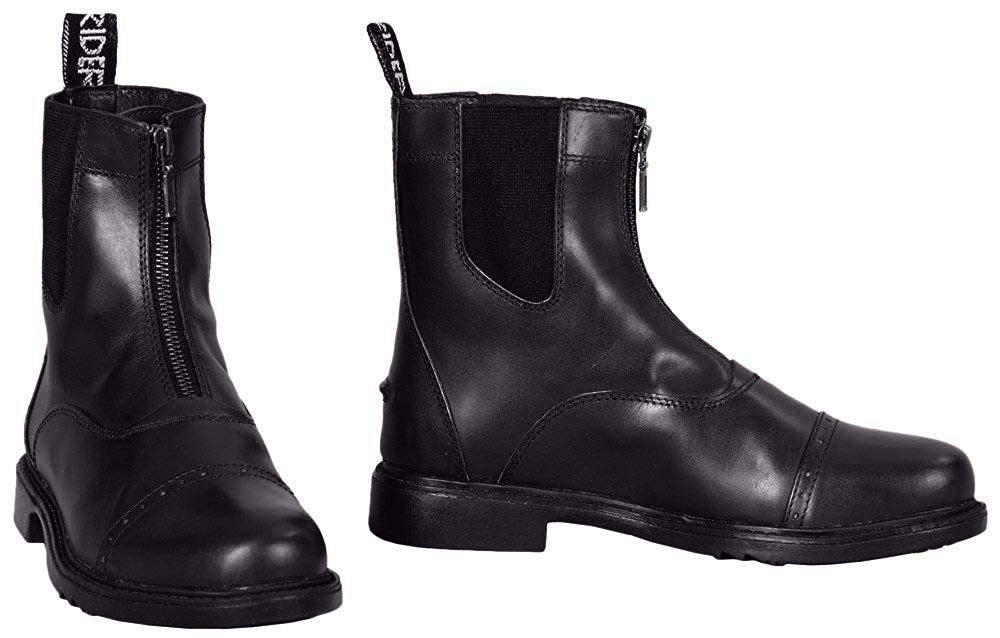 TuffRiderMen's Barouque Front Zip Paddock Boots with Metal Zipper