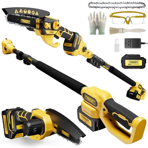 TROOZY Cordless Pole Saw & Mini Chainsaw 2-in-1