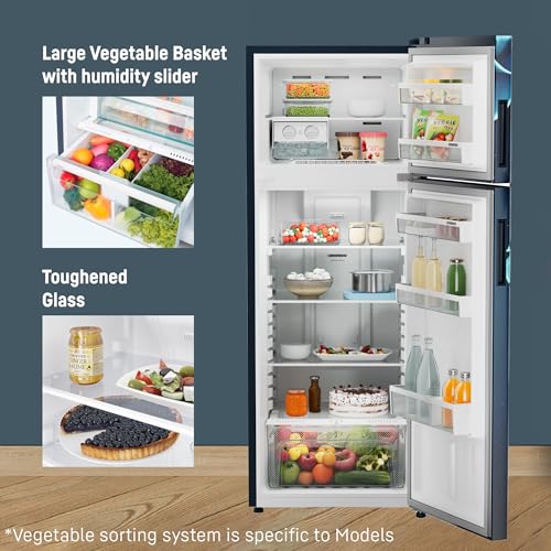Image of Liebherr 269L 2 Star inverter, Hot to Cool, Pocket Handle, Frost Free Double Door Refrigerator, 20 Years Warranty on Compressor, Freezer 51 L, Vegetable Organiser, Blue (2024 Model)