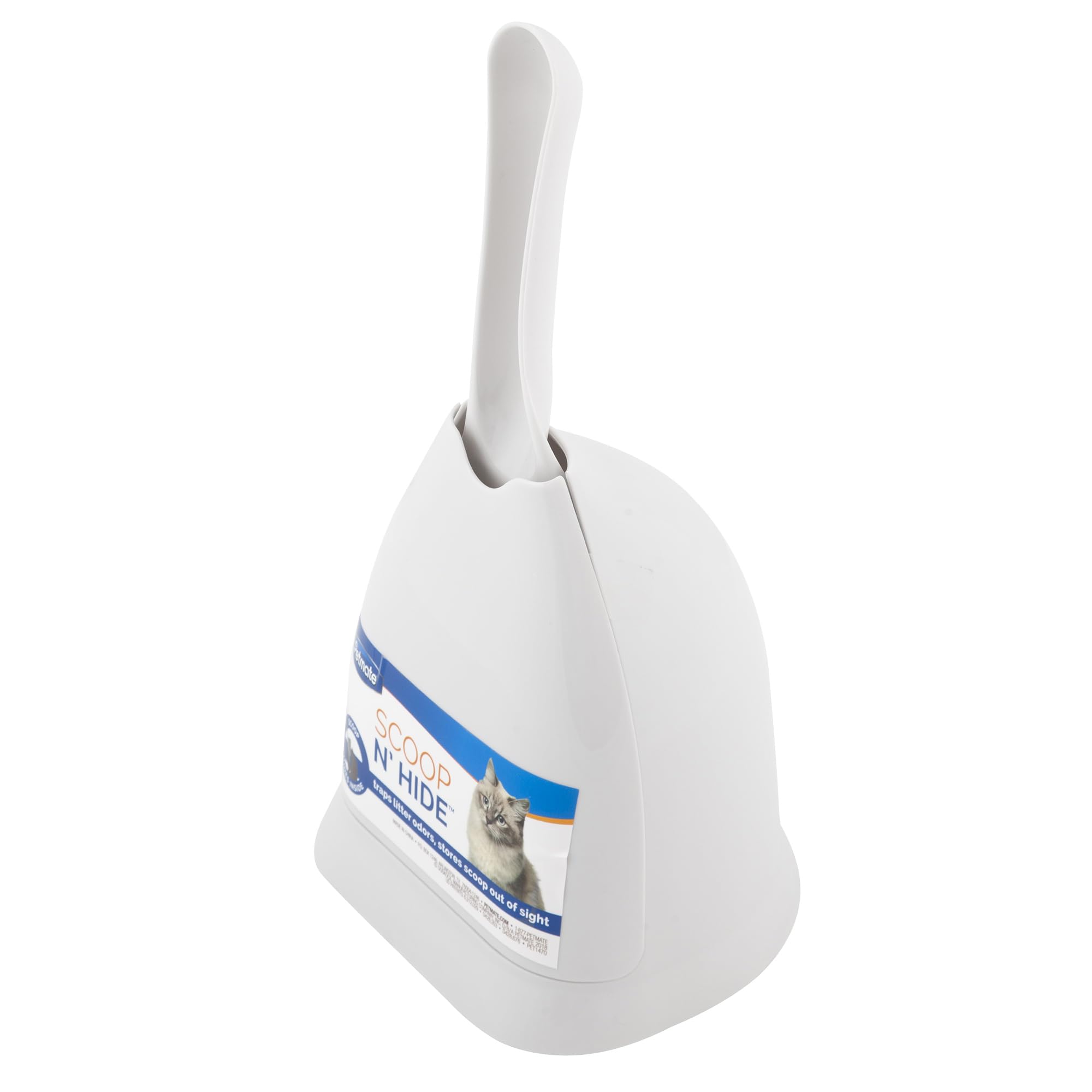Petmate Scoop N' Hide Cat Litter Scoop with Discreet Litter Scoops Holder; White