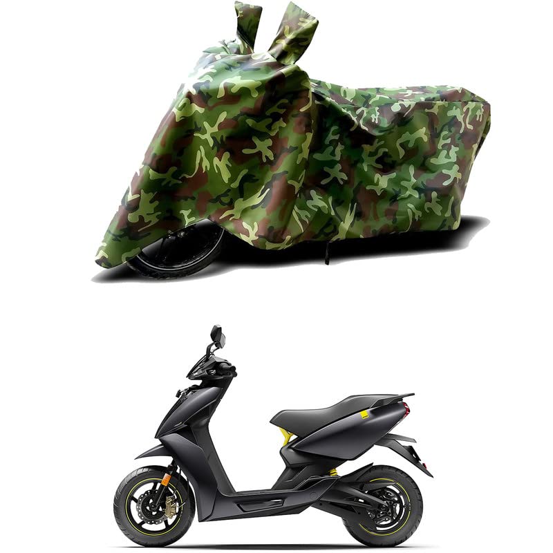 Image of 100% Water Resistant Full Bike Scooty Two Wheeler Body Cover Compatible for Ather 450X /UV-Rays /Heat Protection /Birds Dropping /Scratchproof /Dust Proof /Waterproof /All Varients[Green MJ]