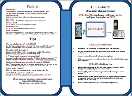 CELL2JACK - Cellphone to Home Phone Adapter, Make and Receive Cell Phone Call on Your landline Phone Free - Cell Phone to Landline Dock - Cell to Landline Converter — view 6