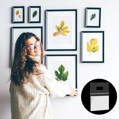 Image of 50Pcs Adhesive Foamboard Hanger Picture Hangers Hooks Sawtooth No Nail Poster Hanging Plastic Picture Frame Hooks for Back of Frames on Walls