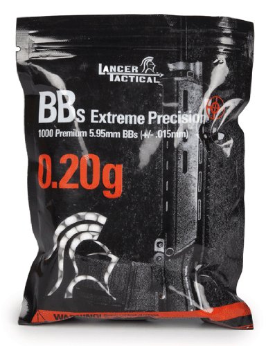 Lancer Tactical 6mm Airsoft BBS Package for Airsoft Rifle, Airsoft Pistol, Airsoft Sniper Use (1000 Round 0.2g)