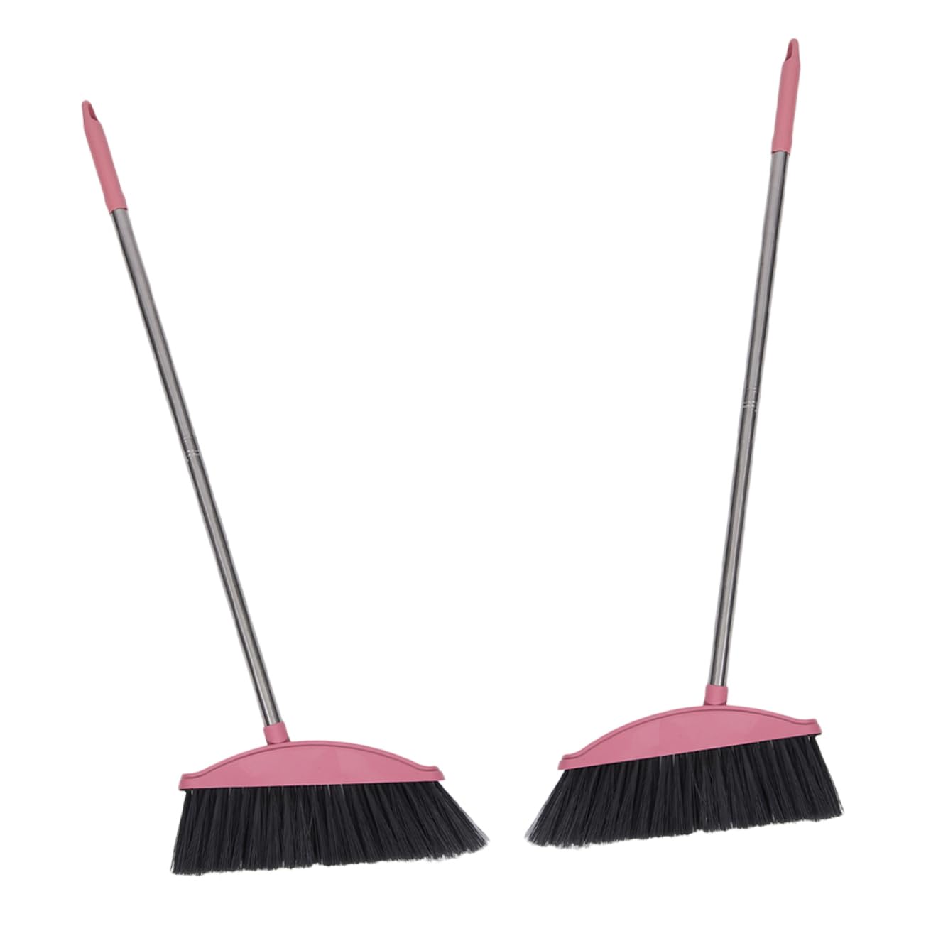 MOLUCKFU 2pcs Home Cleaning Broom Sturdy Broom Handle Hand Garage Long Cleaning Sweeper Mops Sweep Sweeping Handled House Brush Cleaner Outdoor Sweeping Brush Colon Dry Dust Pink Plastic