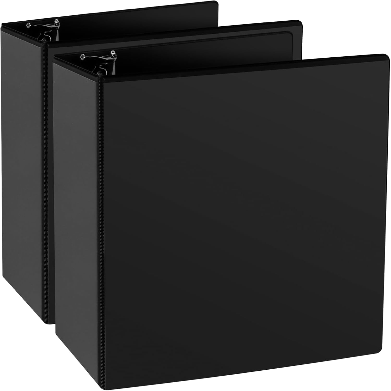 4" 3 Ring Binder, Standard 4-Inch Slant-D Ring Binder Fit Letter Size Paper, Presentation View Binders, 2 Packs, Black 4" 2-Pack Black