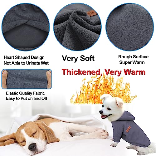 HuaLiSiJi Kapuzenpullis für Hunde Hoodie Hunde Sweatshirt Fleece Chihuahua Pullover Warm und Leicht, Sehr Schön, Bequem und Weich, Super Anzuziehen (L, Schwarz+Grau)