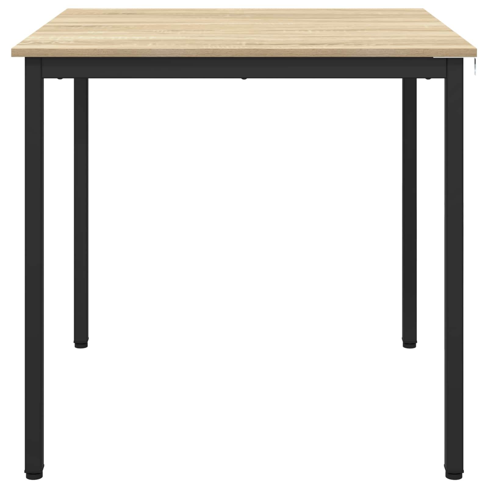 Kwadratowy stół do jadalni 80 x 80 x 75 cm drewno drewno dąb sonoma czarna