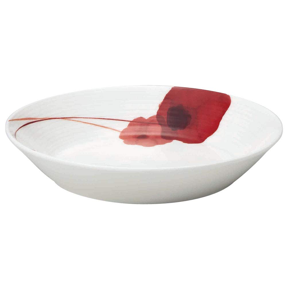 Narumi 52214-5921 Spring Field Plate, 5.9 inches (15 cm), Red, Anemone, Cute, Deep Dish, Microwave Safe, Dishwasher Safe, Made in Japan