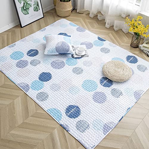 ラグ ラグマット 夏用 おしゃれ 180x210cm 北欧 ナチュラル かわいい 西海岸 洗える 軽量 滑り止め ブルー カーペット リビングラグ オールシーズン 柄 ボーダー 幾何学模様 長方形 アクセントラグ じゅうたん 2畳用 オールシーズン 居間用