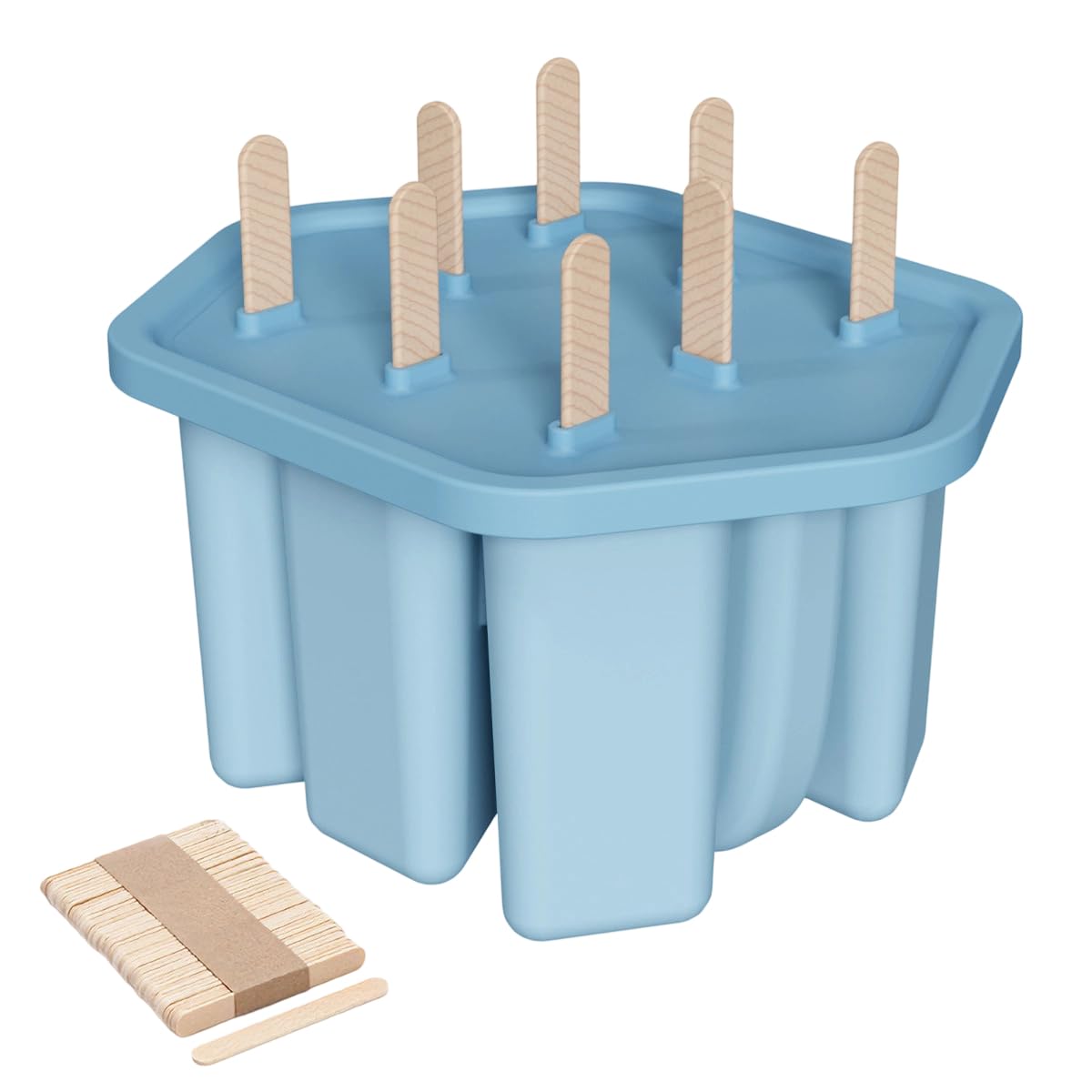 FGDTREE Cream Maker with Detachable Lid and Handle Flexible Silicone Molds Dishwasher Safe for Kids and Parties Elastomer Popsicles Molds