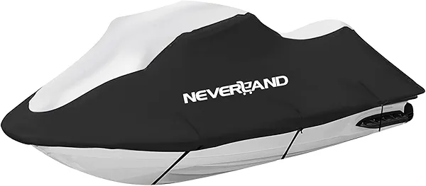 NEVERLAND Waterproof Jet Ski Cover - Compatible with Yamaha Seadoo, Jet Ski Covers 2 3 Seater UV Resistant 210D Heavy Duty Cover with 2 Air Vents Suitable for 2 3 Seater Lengths 115'' to 120"