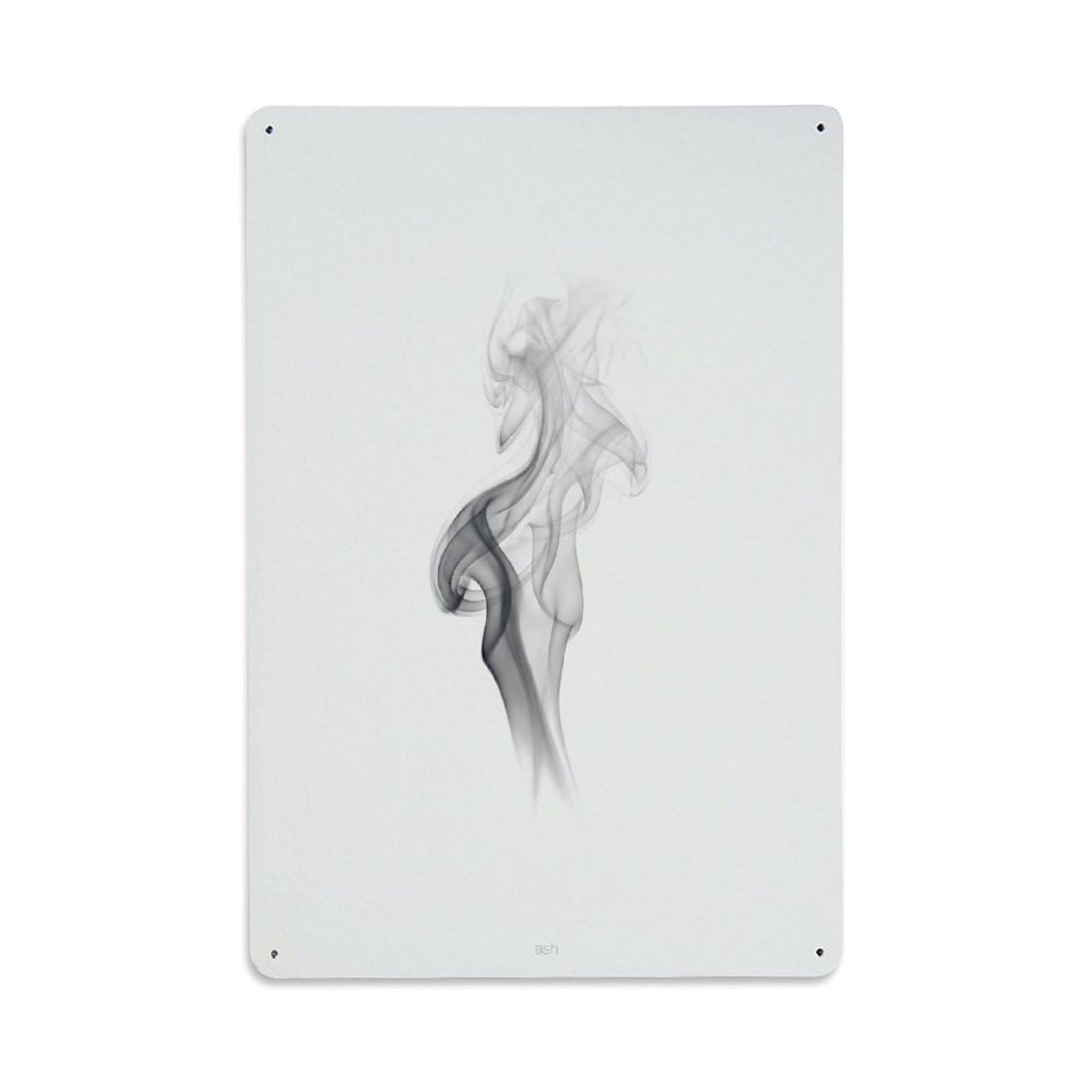 Minimal Zen Ash Smoke Quiet Flow Meditation Serenity Spiritual Metal Tin Sign Plaque Wall Decor for Cafe, Man Cave, Club Bar, Office, Home Garden Round Metal Poster 8x12Inch