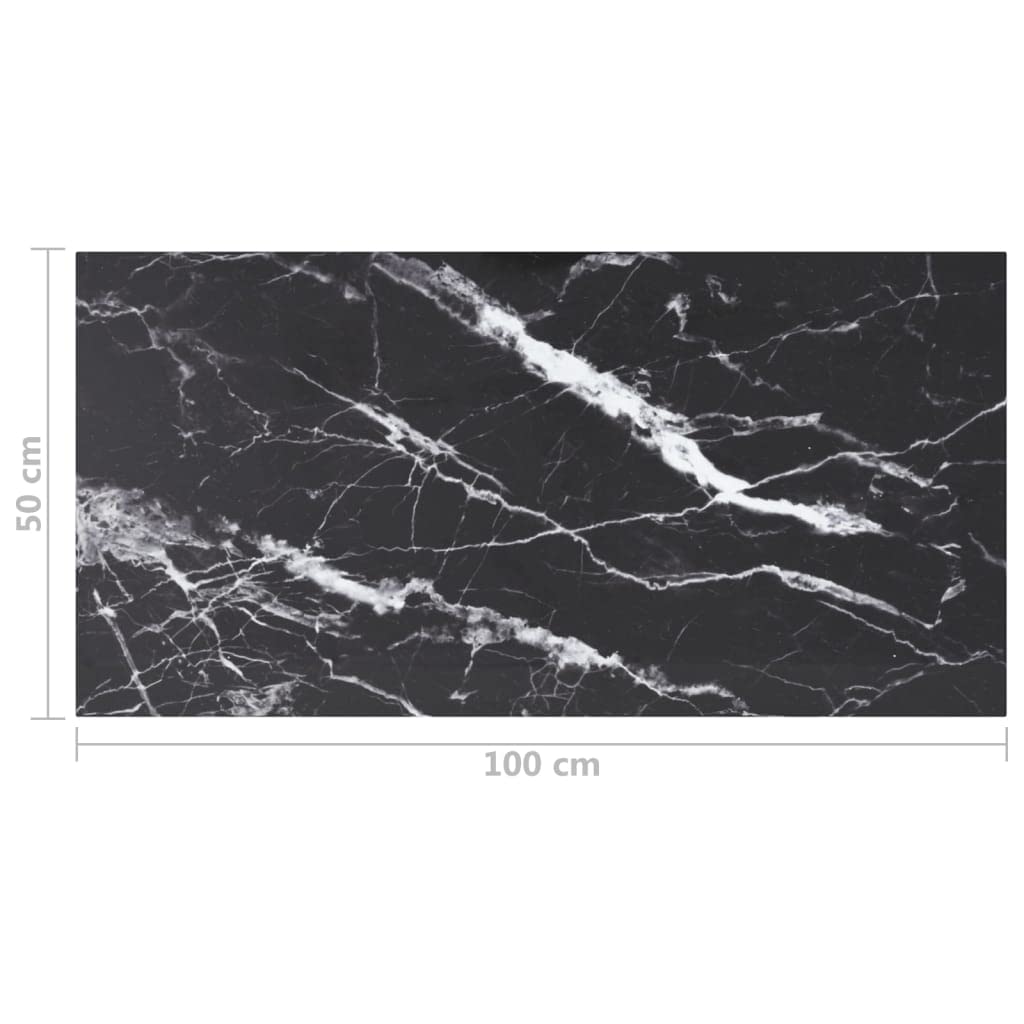 ACAGALA Glasplatte 100 x 50 cm, Tischplatte aus Gehärtetem Glas Rechteckig, Eckige Glasscheibe für Tisch Kamin, Couchtischplatte,Gartentischplatte, Schwarz und Weiß