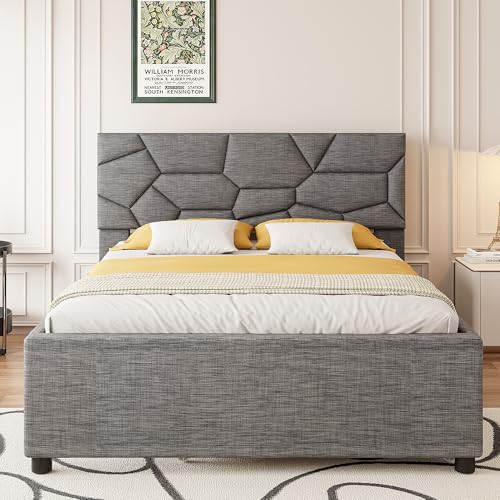 FUvellamo Platform Bed Queen Size with Upholstered...